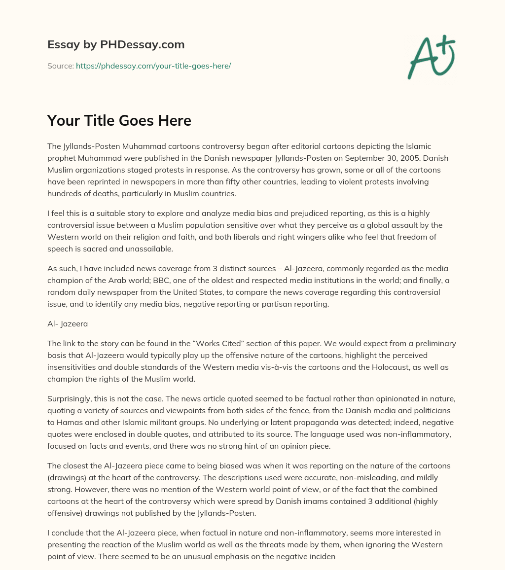 Your Title Goes Here essay