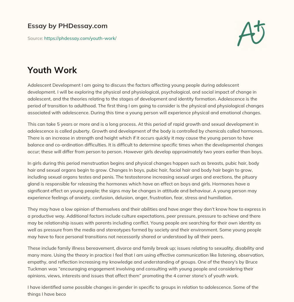 Adolescent Development: Physical, Psychological, and Social Impact of Change essay