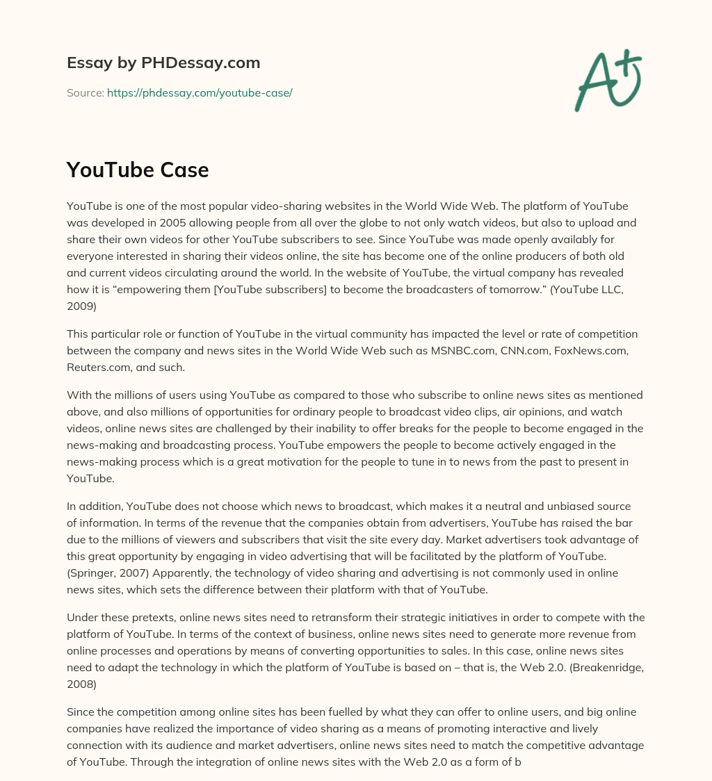 YouTube Case essay