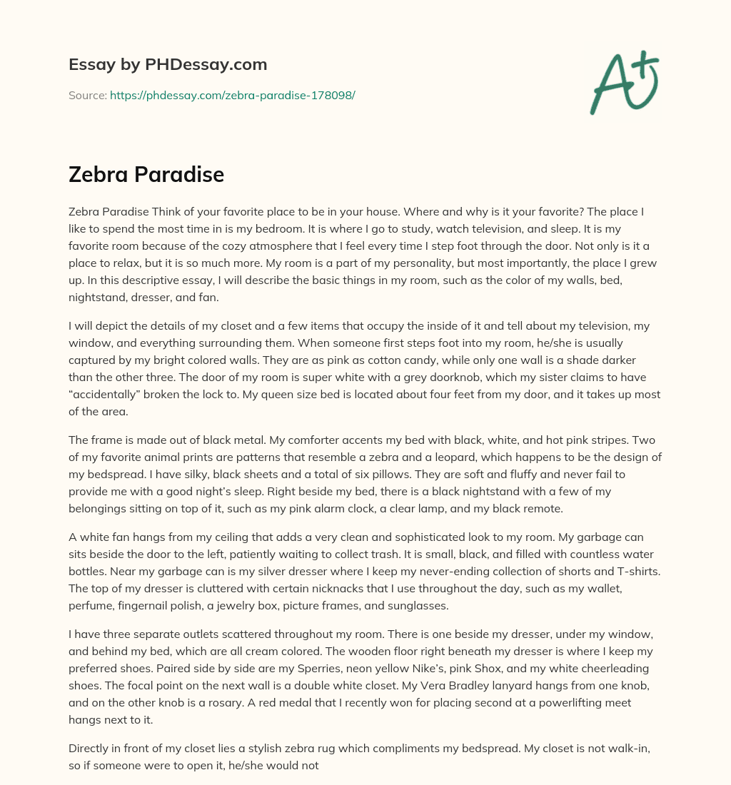 Zebra Paradise essay