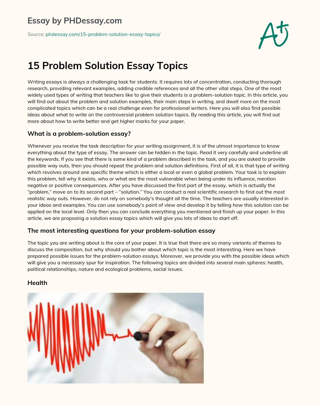 15 Problem Solution Essay Topics essay