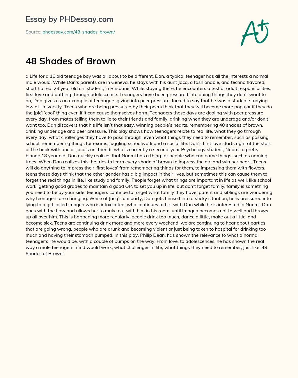 48 Shades of Brown essay