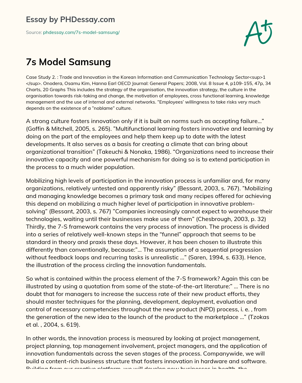 7s Model Samsung essay