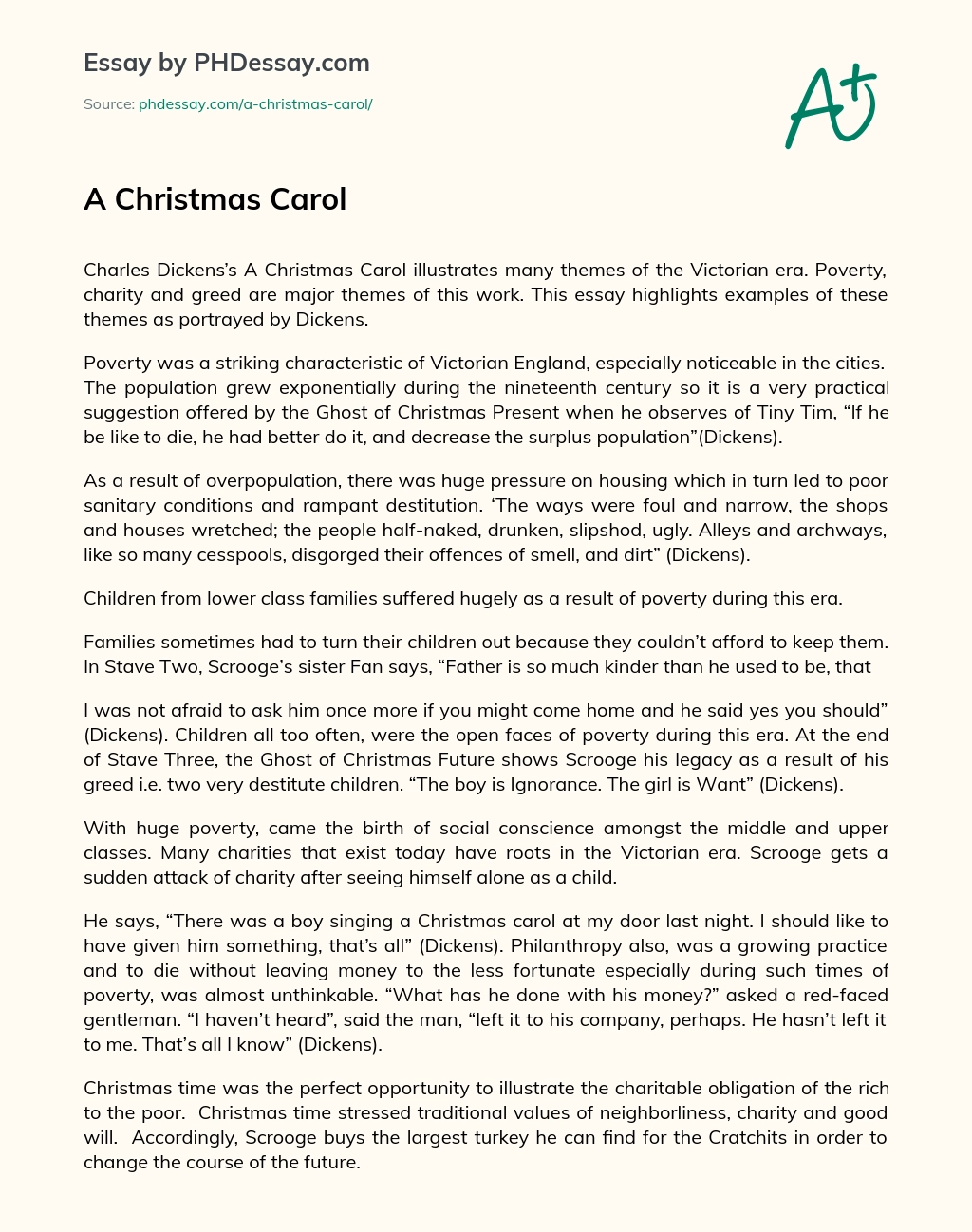 A Christmas Carol essay