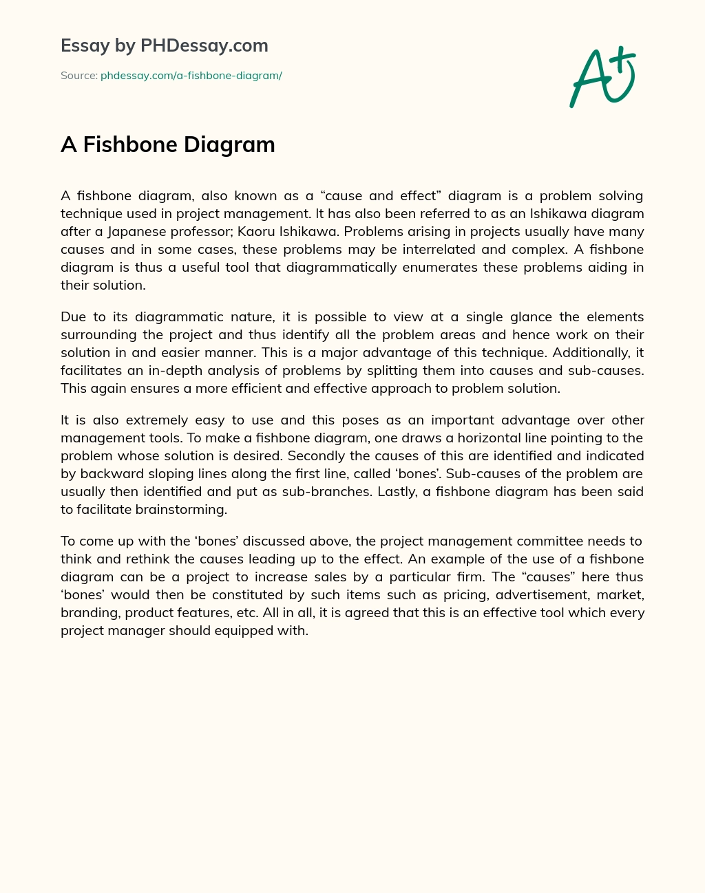 A Fishbone Diagram essay