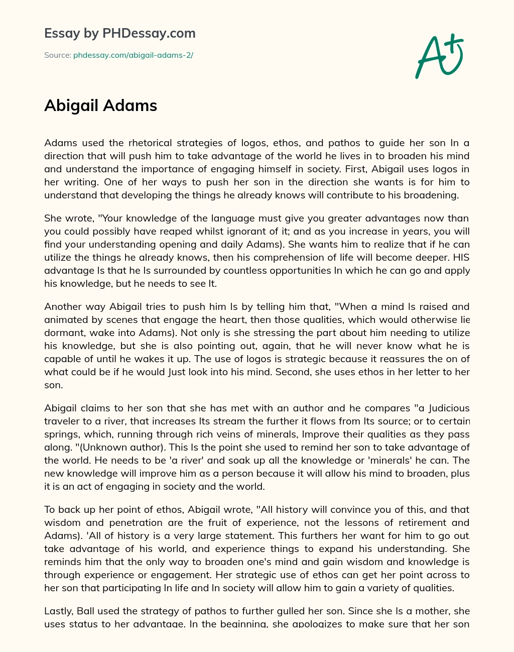 Abigail Adams essay