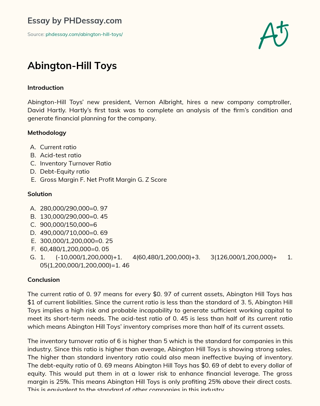 Abington-Hill Toys essay