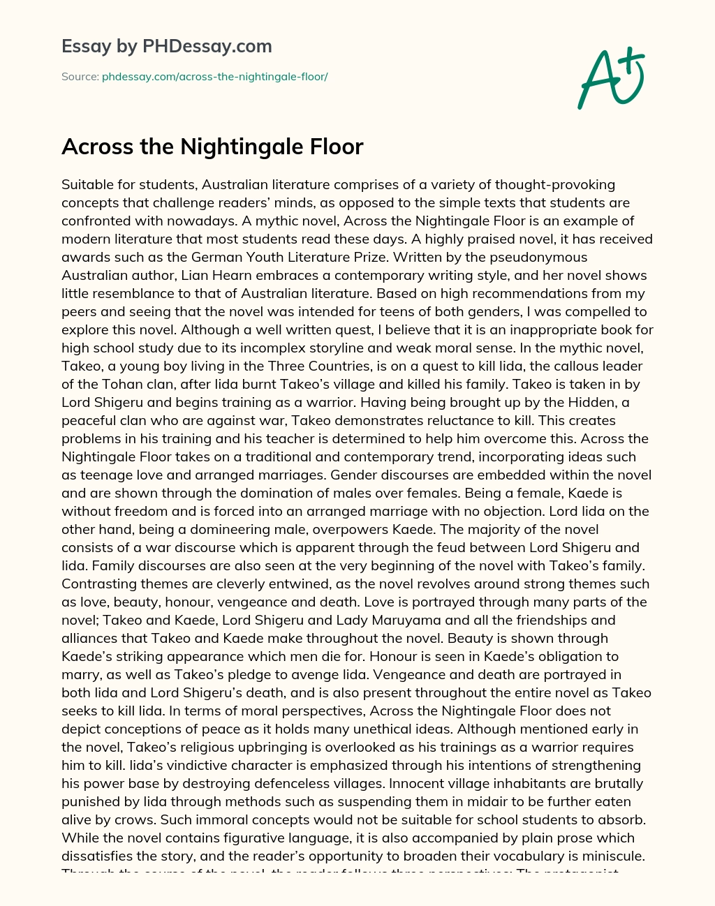 Across the Nightingale Floor essay