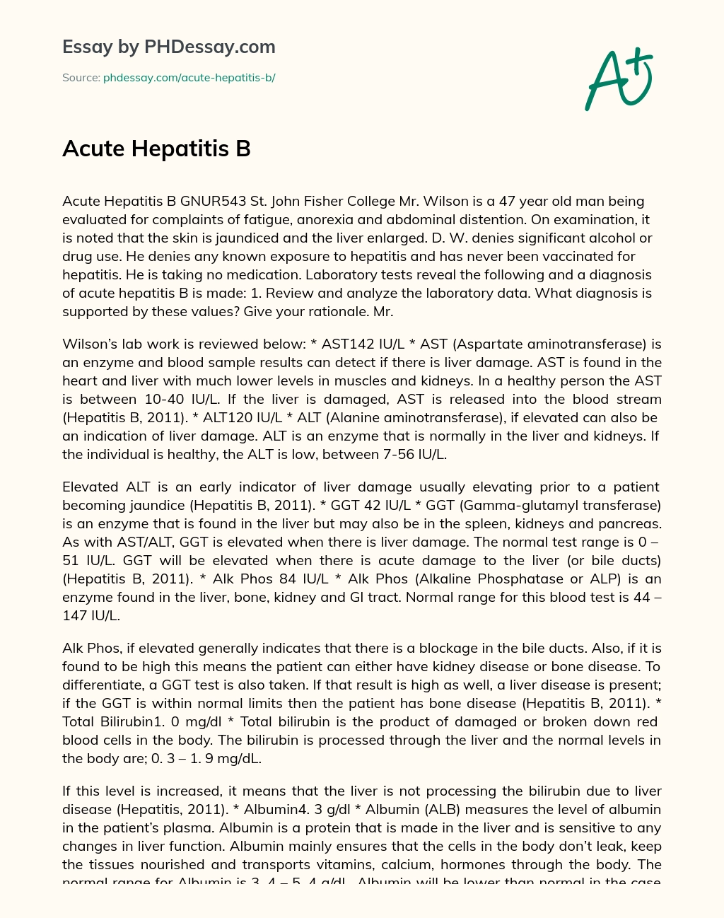 Реферат: Hepatitis The Liver Disease Essay Research Paper