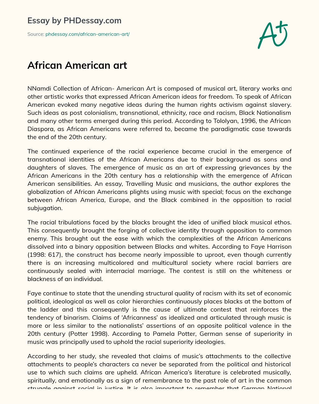 African American art essay
