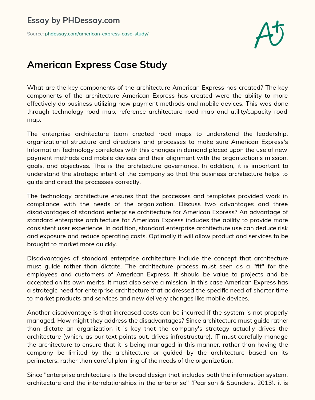 american express case analysis