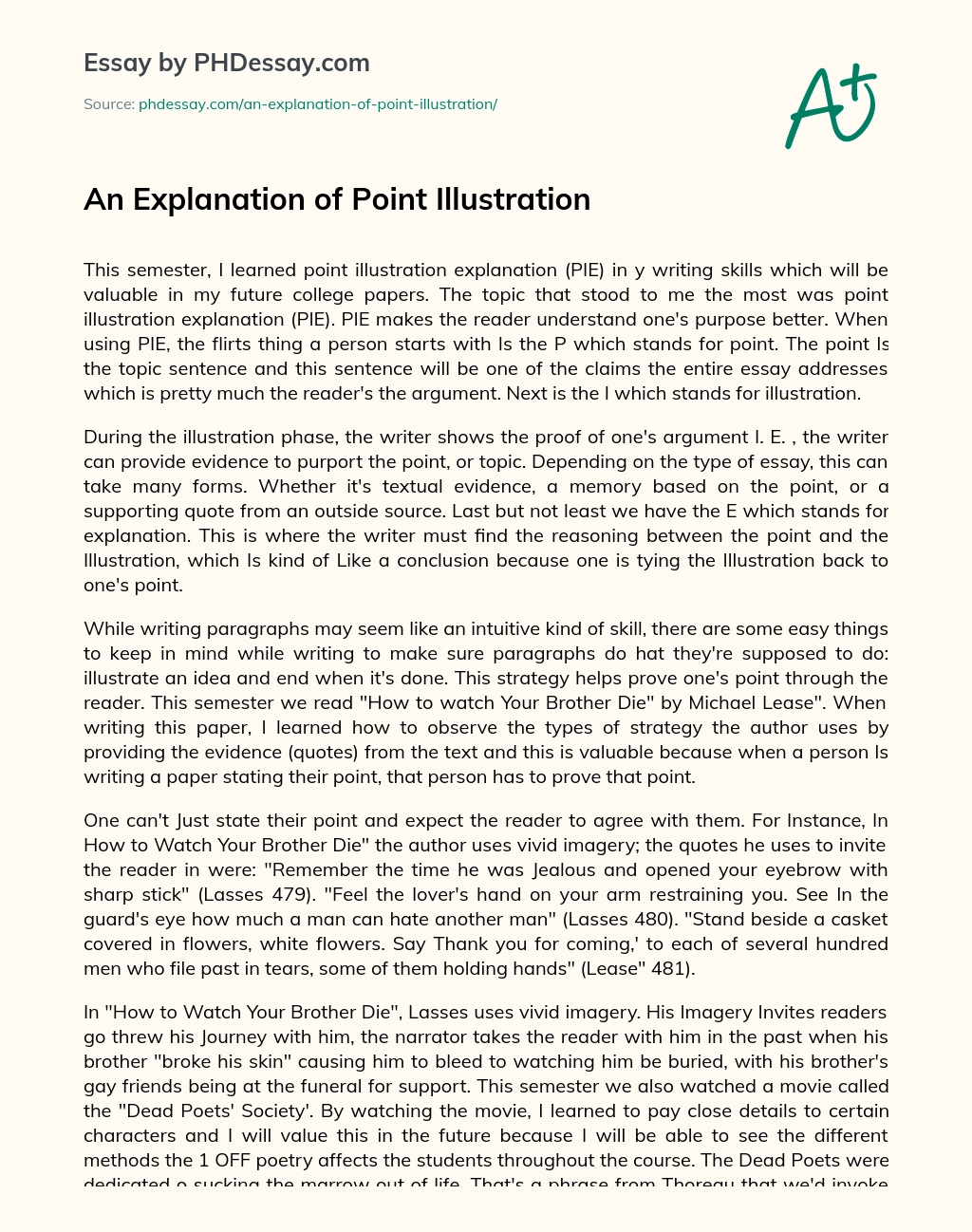 An Explanation of Point Illustration essay
