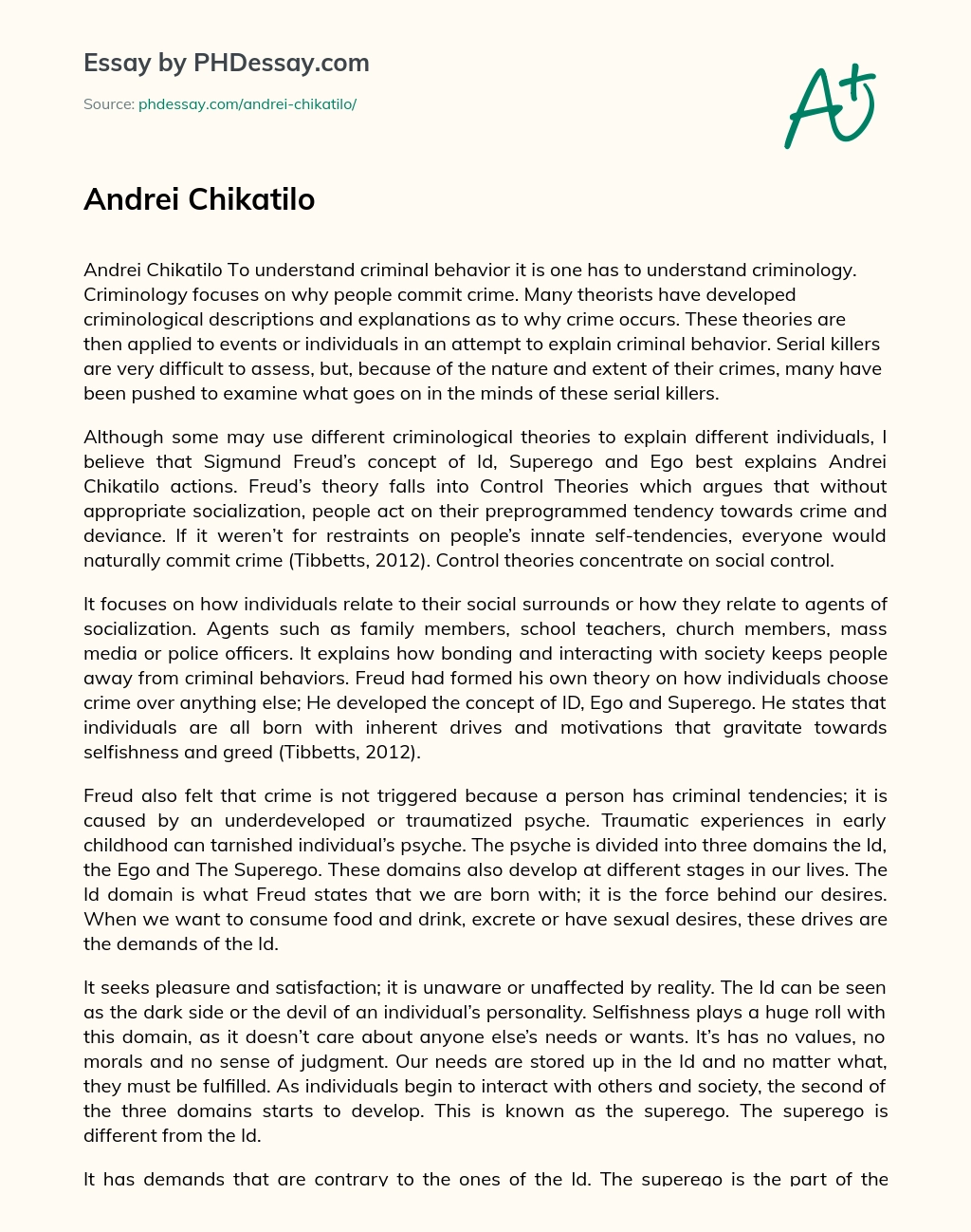 Andrei Chikatilo essay