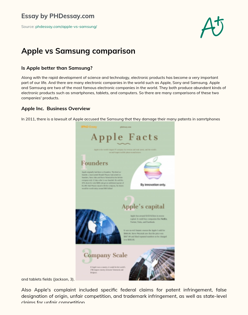 Apple vs Samsung comparison essay