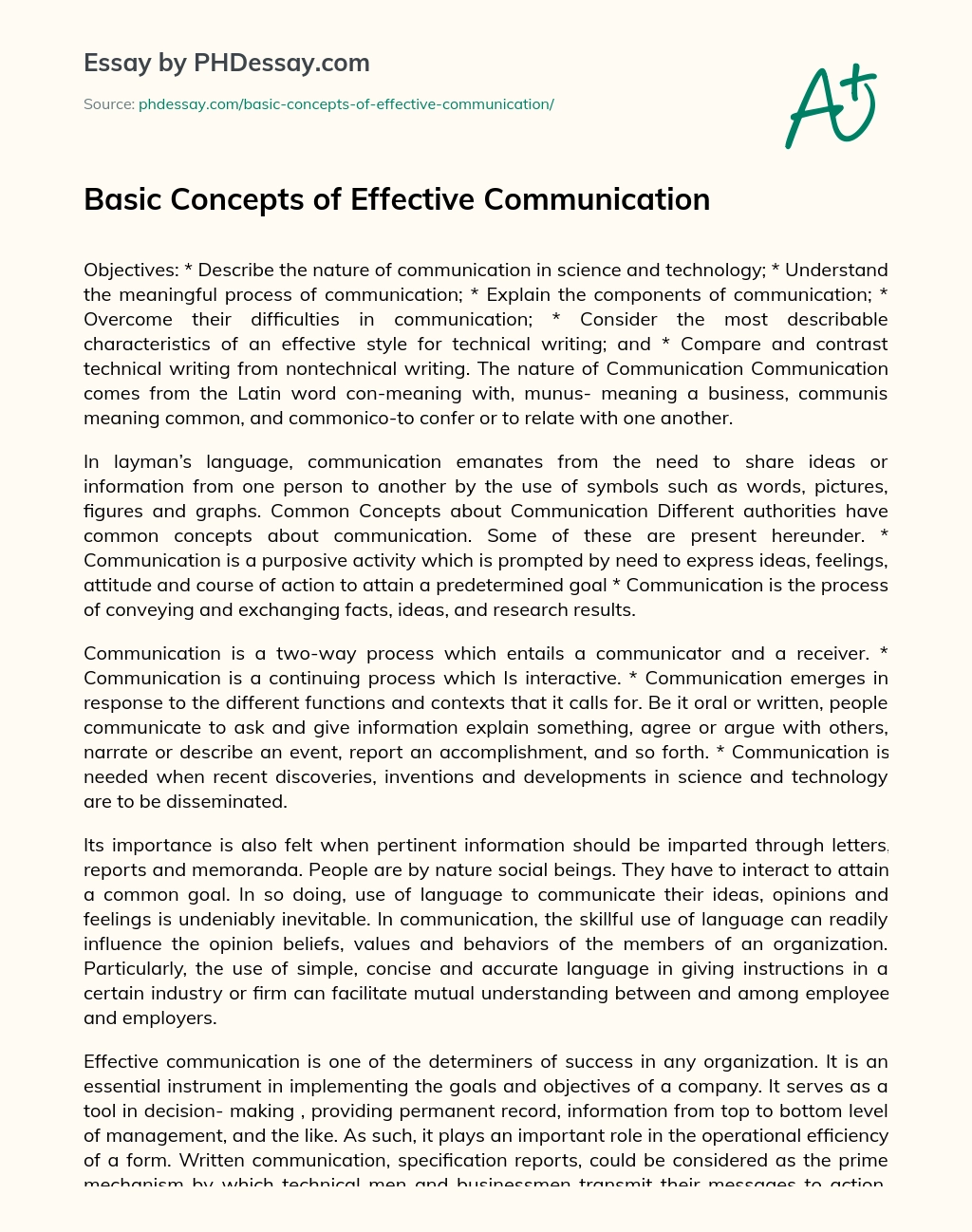 Реферат: Effective Communication Essay Research Paper Effective CommunicationAs
