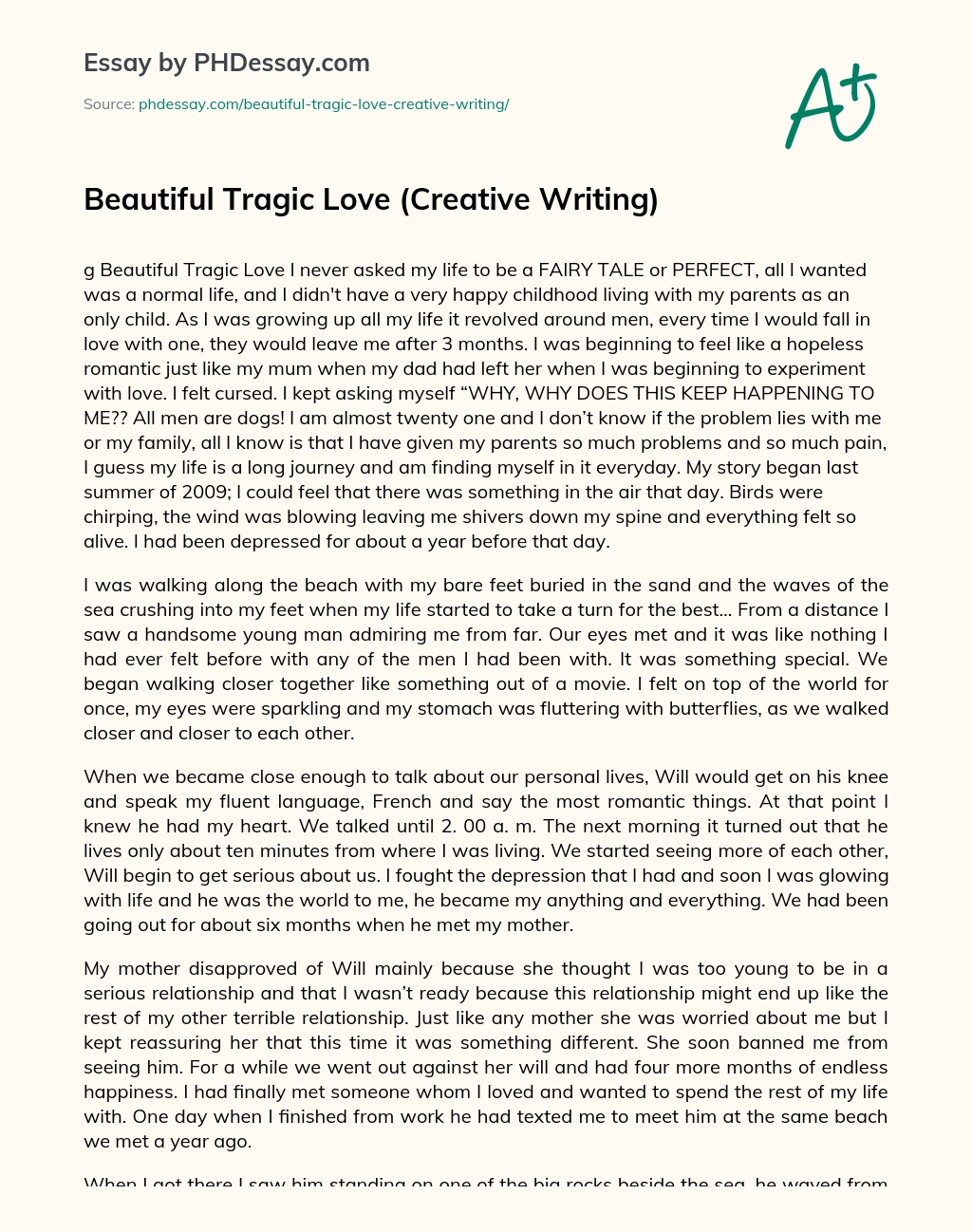 sad love story essay