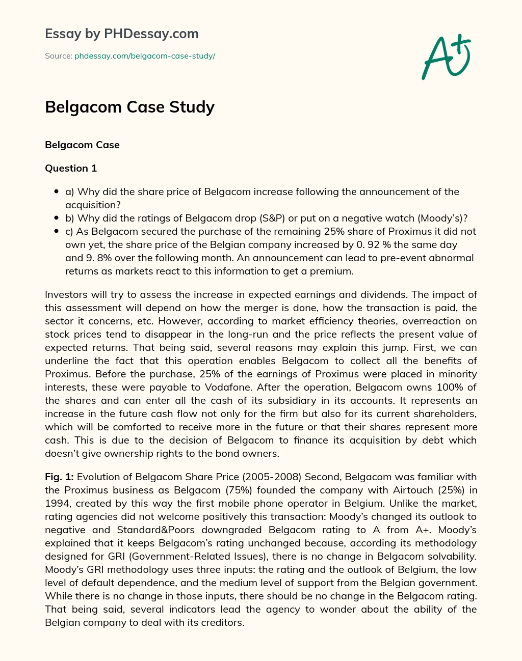 Belgacom Case Study essay