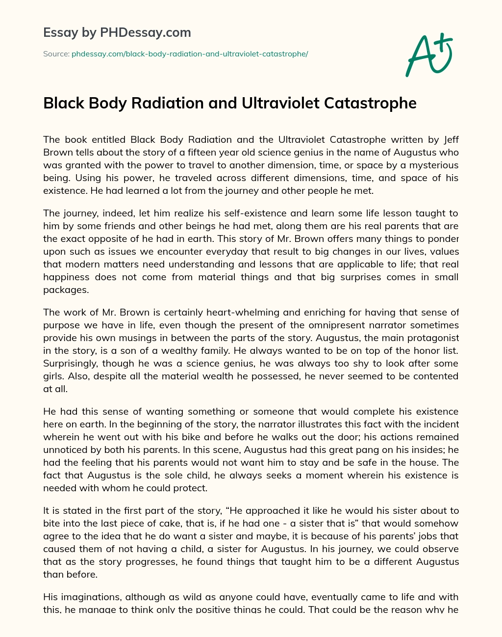 Black Body Radiation and Ultraviolet Catastrophe essay