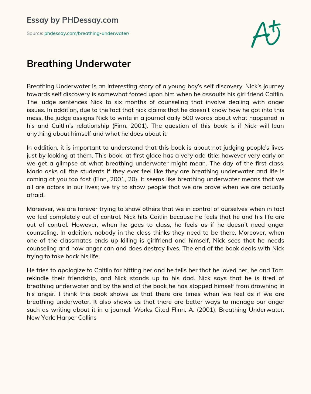 Breathing Underwater essay