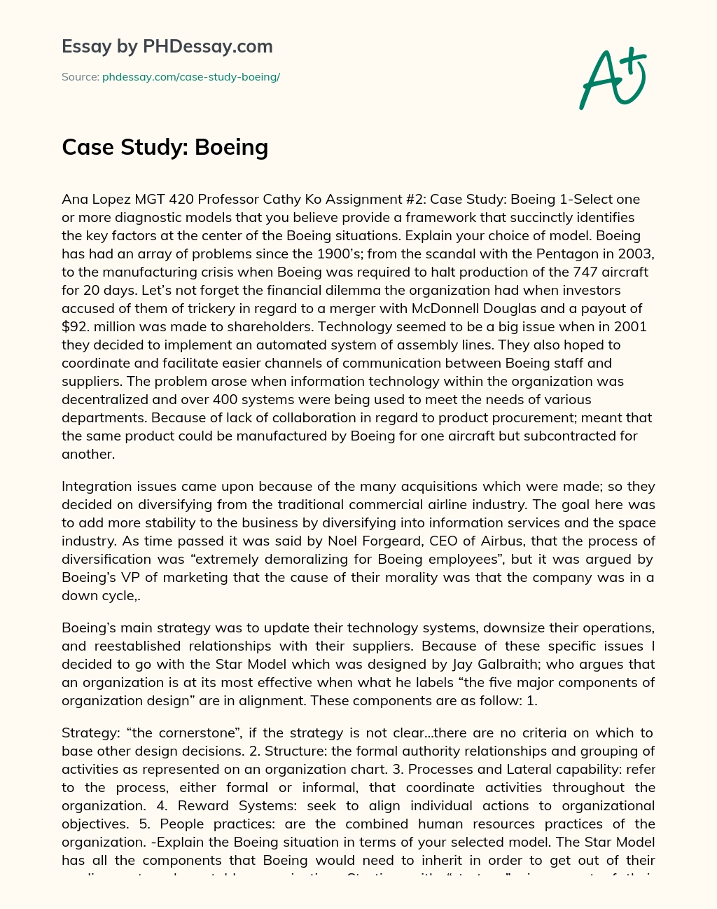 boeing case study summary