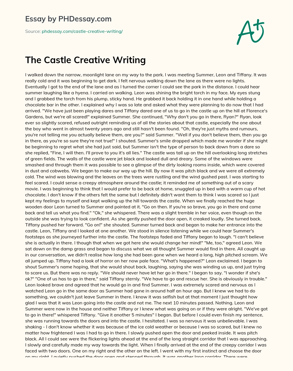 The Castle Creative Writing essay