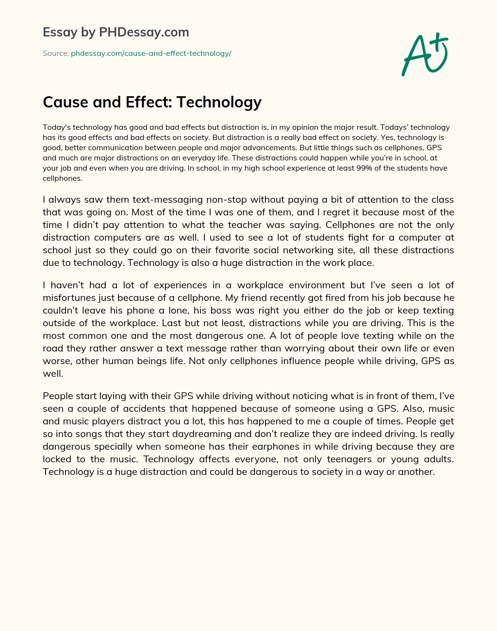 Cause and Effect: Technology