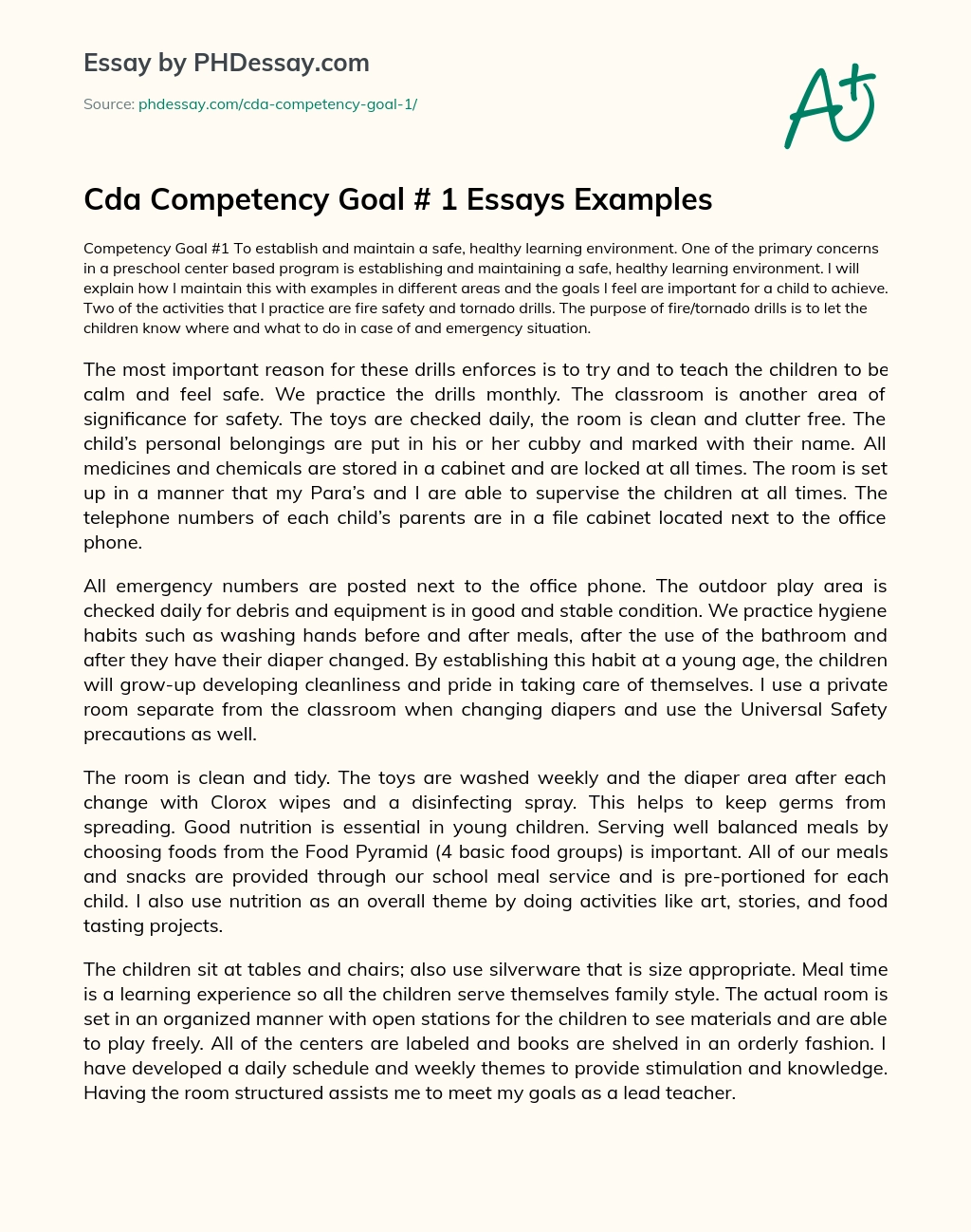 cda competency goal 3 examples