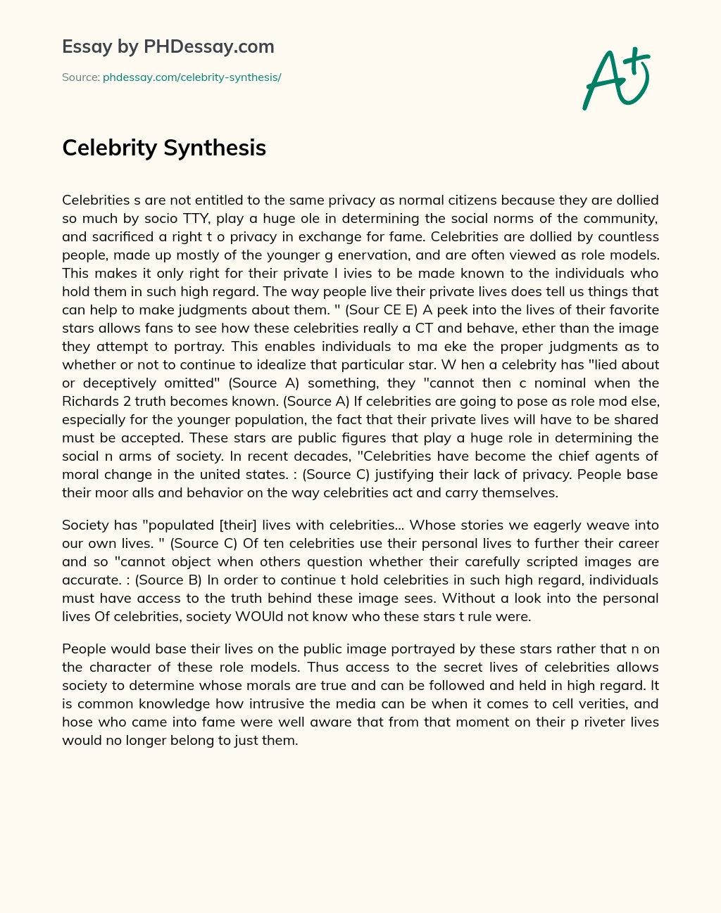 Celebrity Synthesis