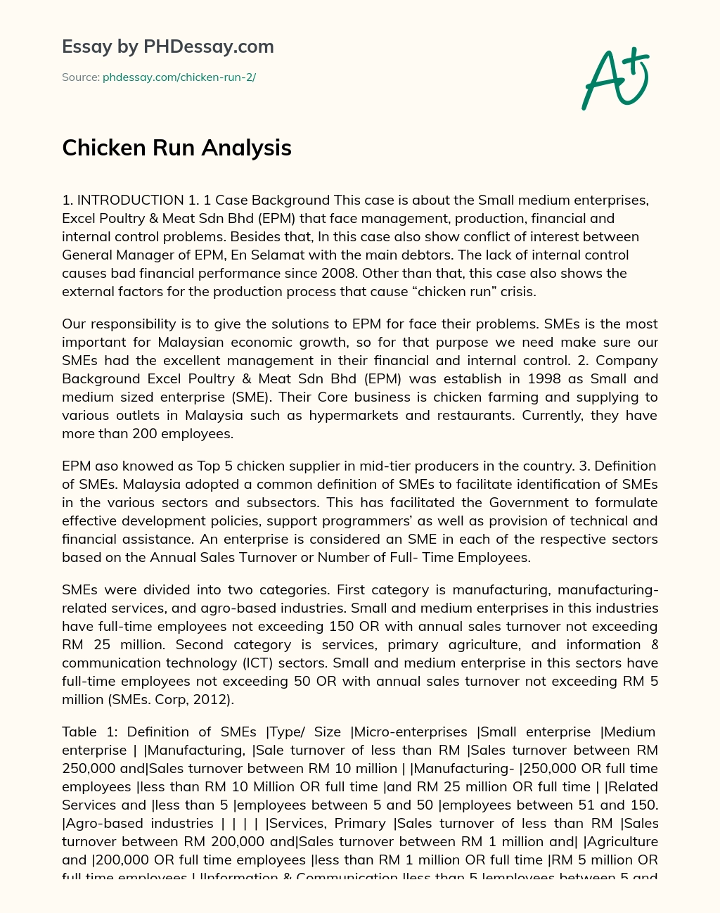 Chicken Run Analysis essay