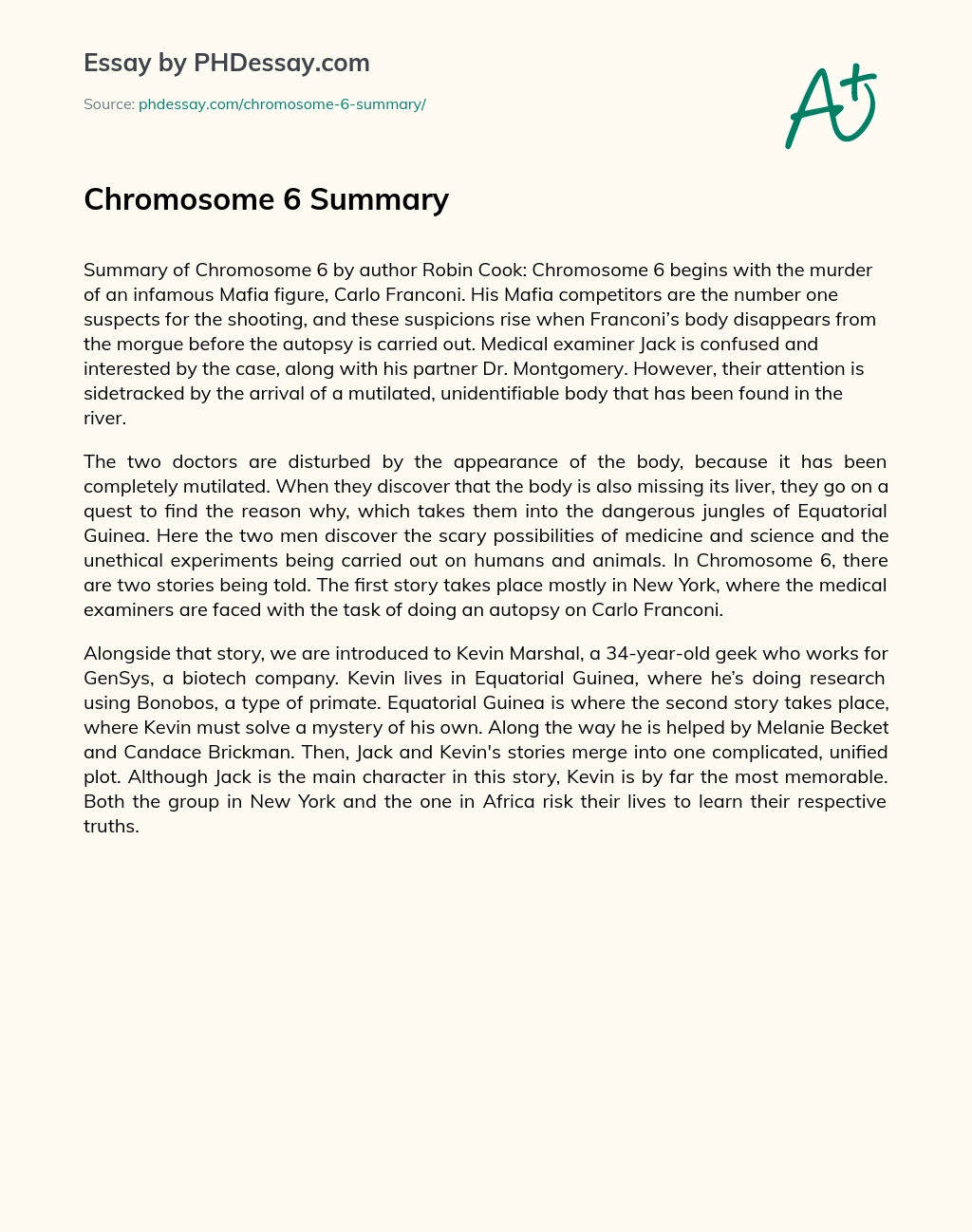 Chromosome 6 Summary essay