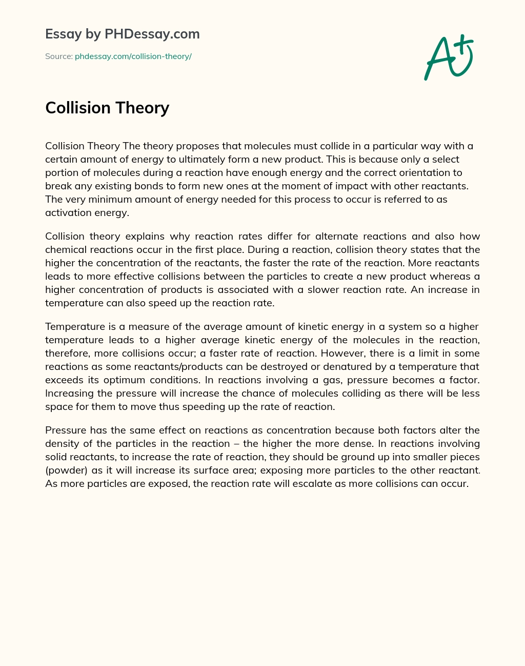 Collision Theory essay