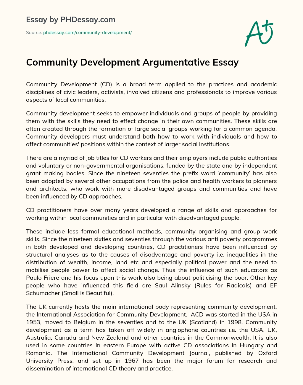 Реферат: The Importance Of Community Planning Essay Research