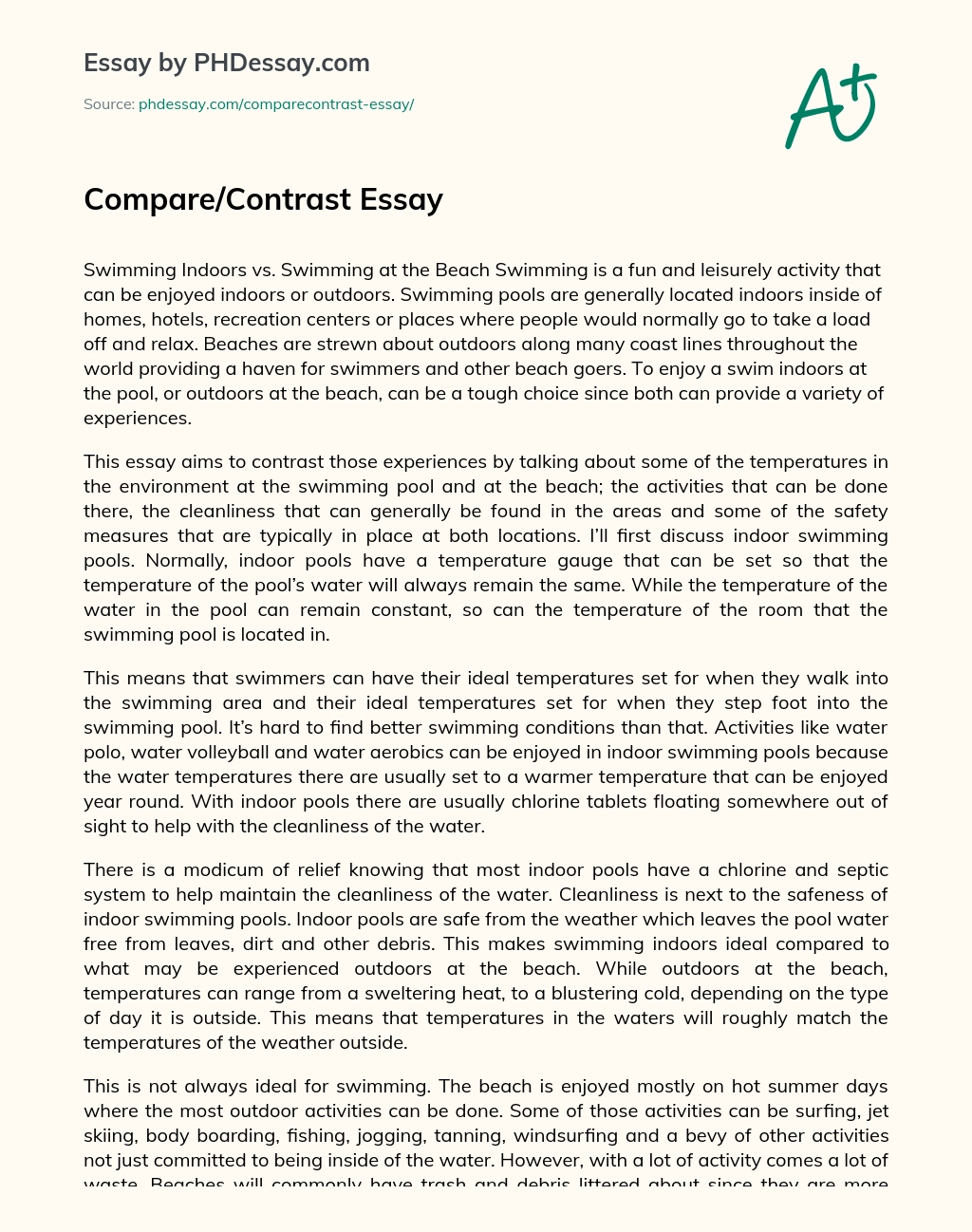 Compare/Contrast Essay essay