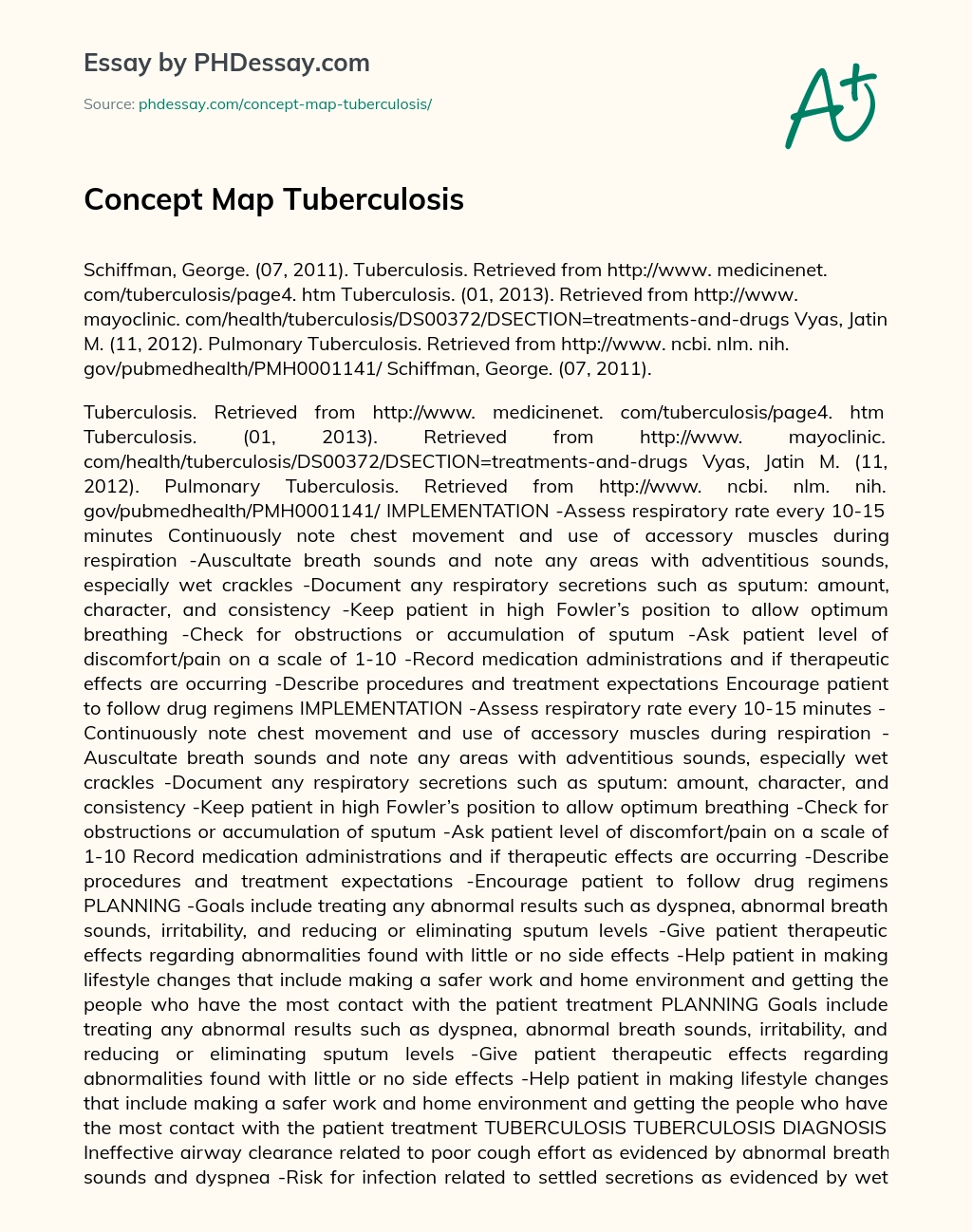 Concept Map Tuberculosis essay
