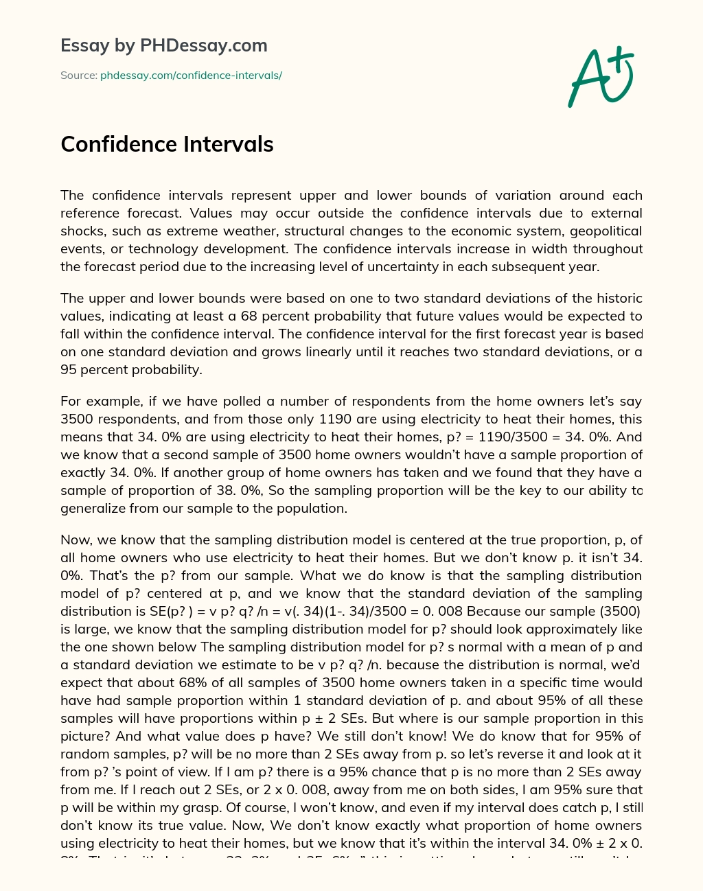 Confidence Intervals essay