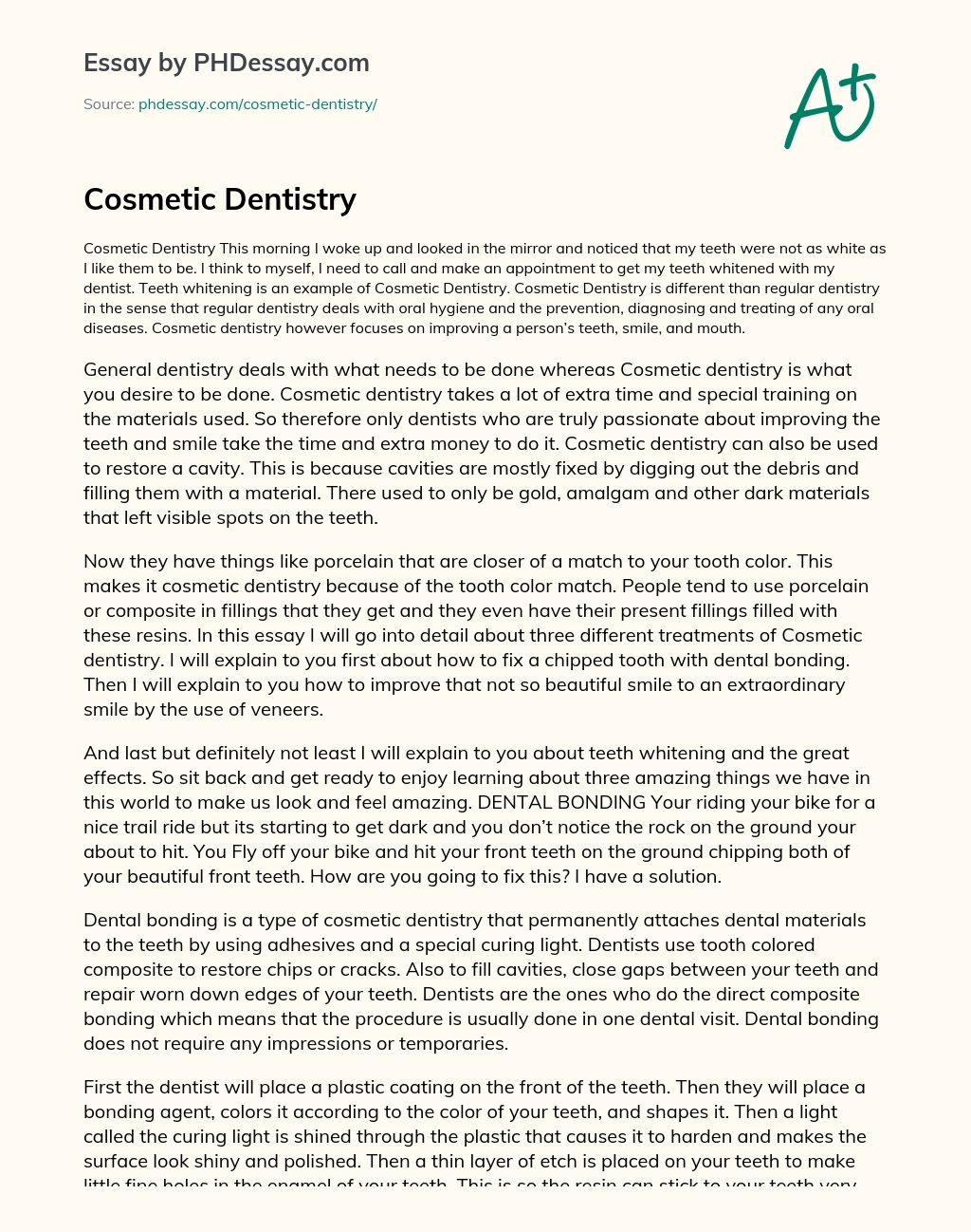Cosmetic Dentistry essay