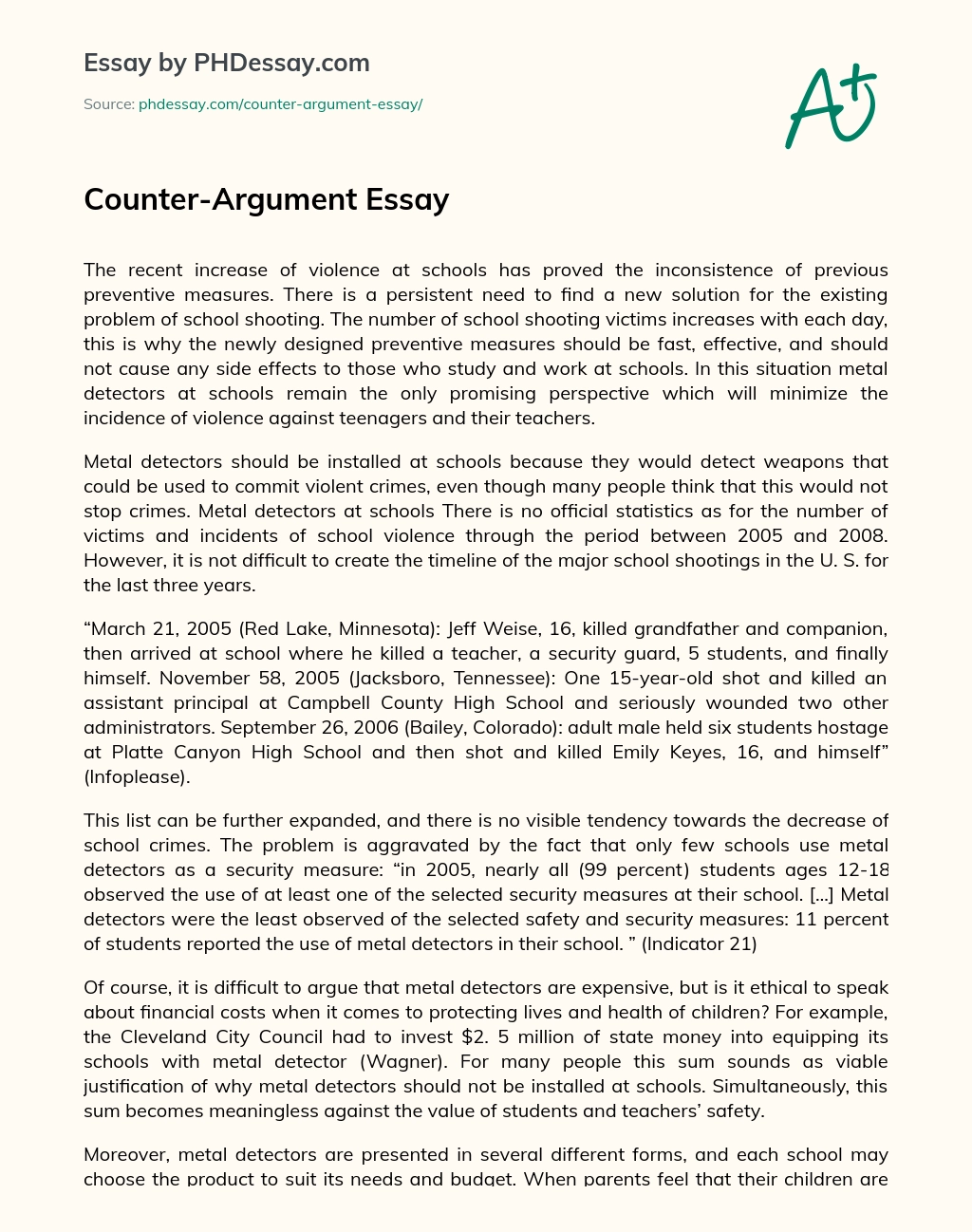 Counter-Argument Essay essay