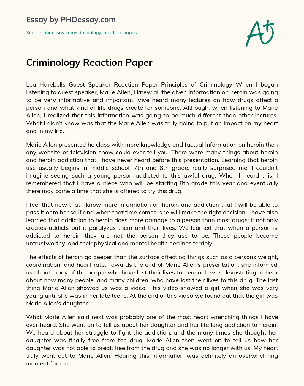 criminology theory paper