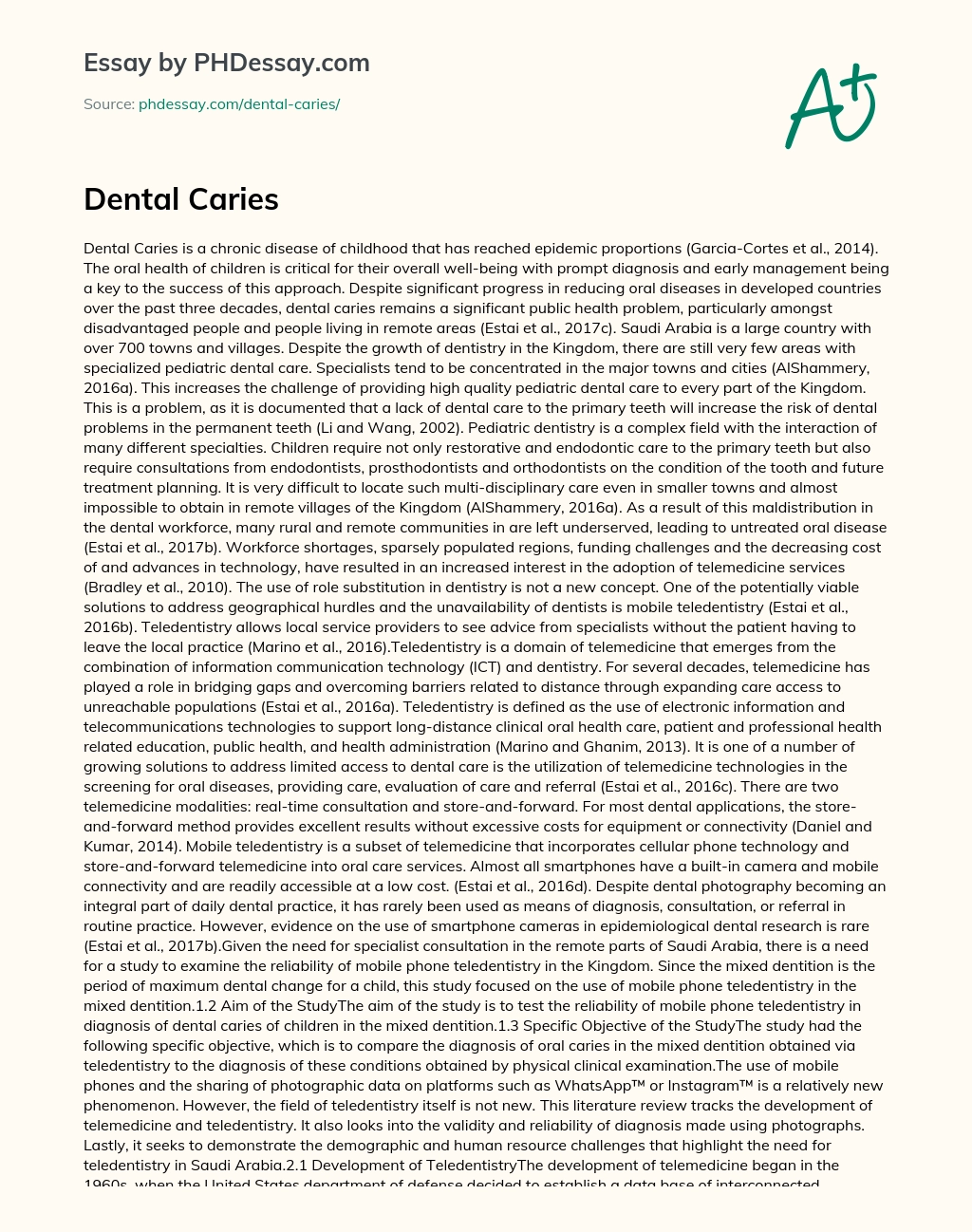 Dental Caries essay