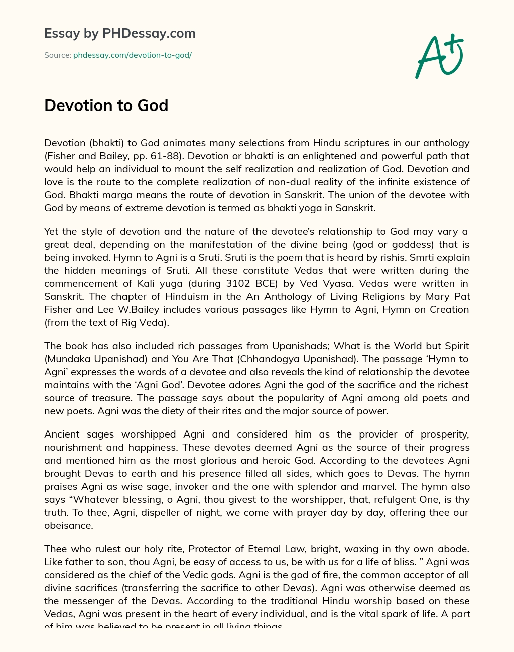 Devotion to God essay