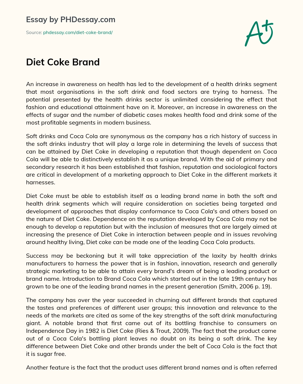 Diet Coke Brand essay