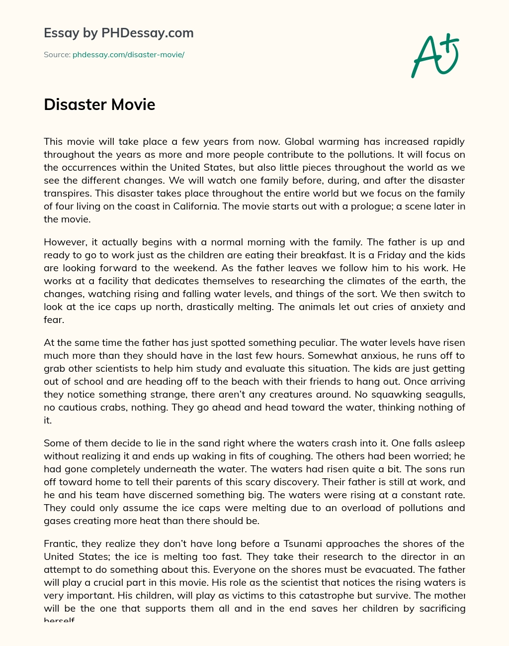Disaster Movie essay