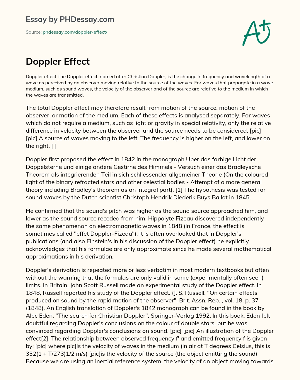 Doppler Effect essay