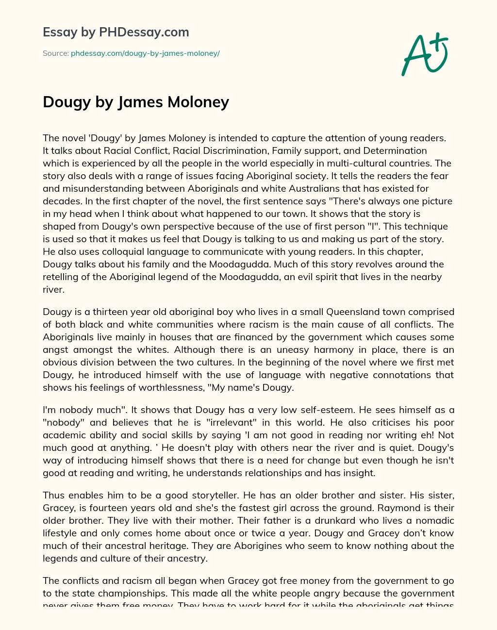 Dougy by James Moloney essay