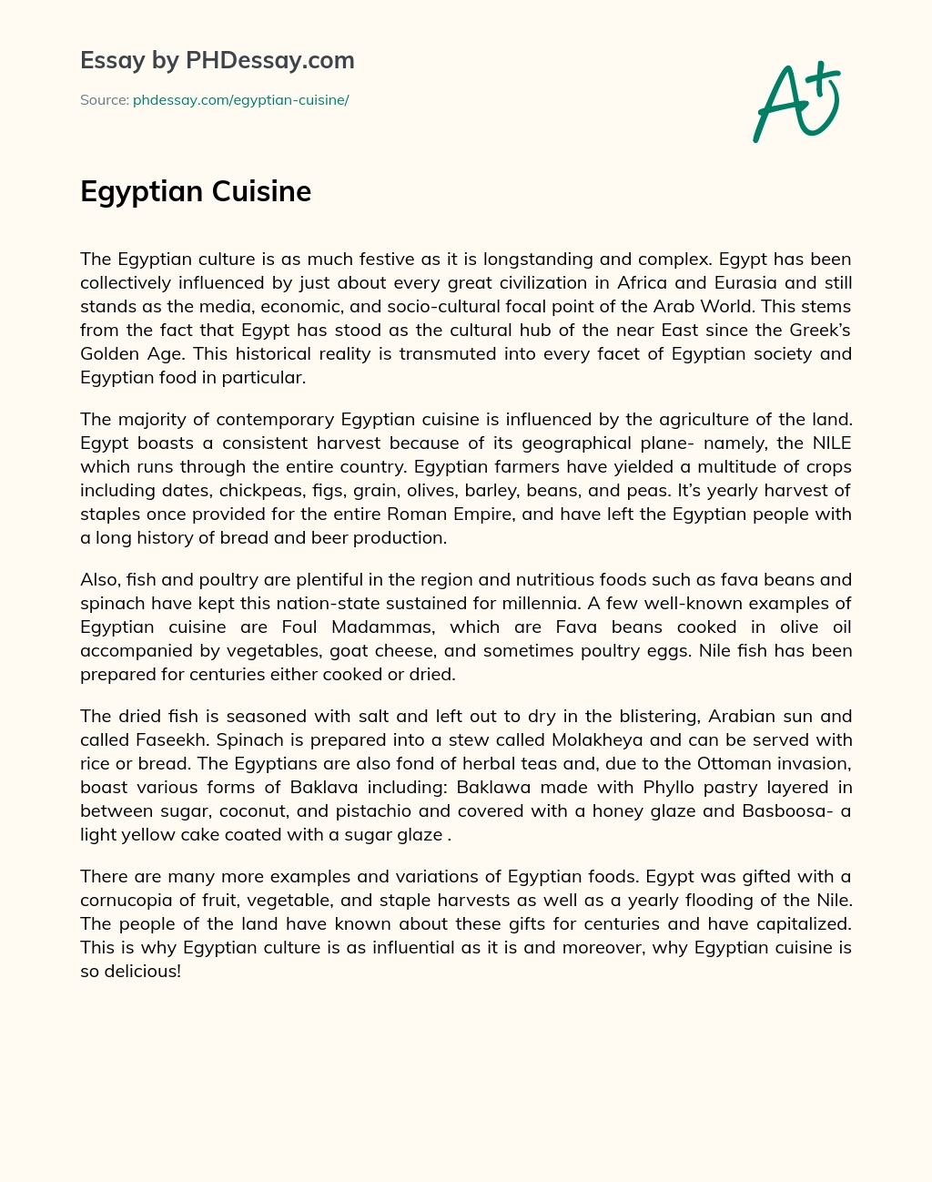 Egyptian Cuisine essay