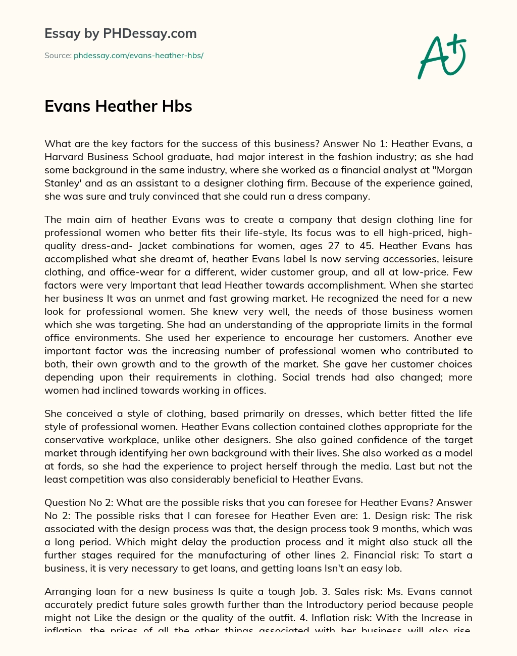 Evans Heather Hbs essay