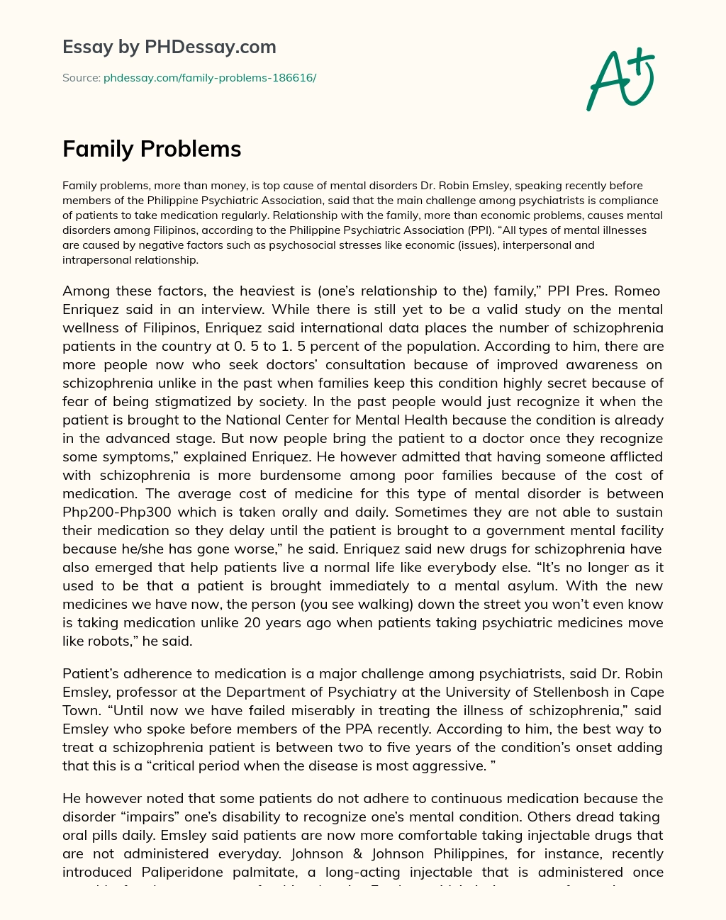 Family Problems essay