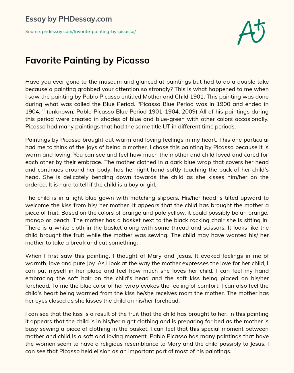 Favorite Painting by Picasso essay
