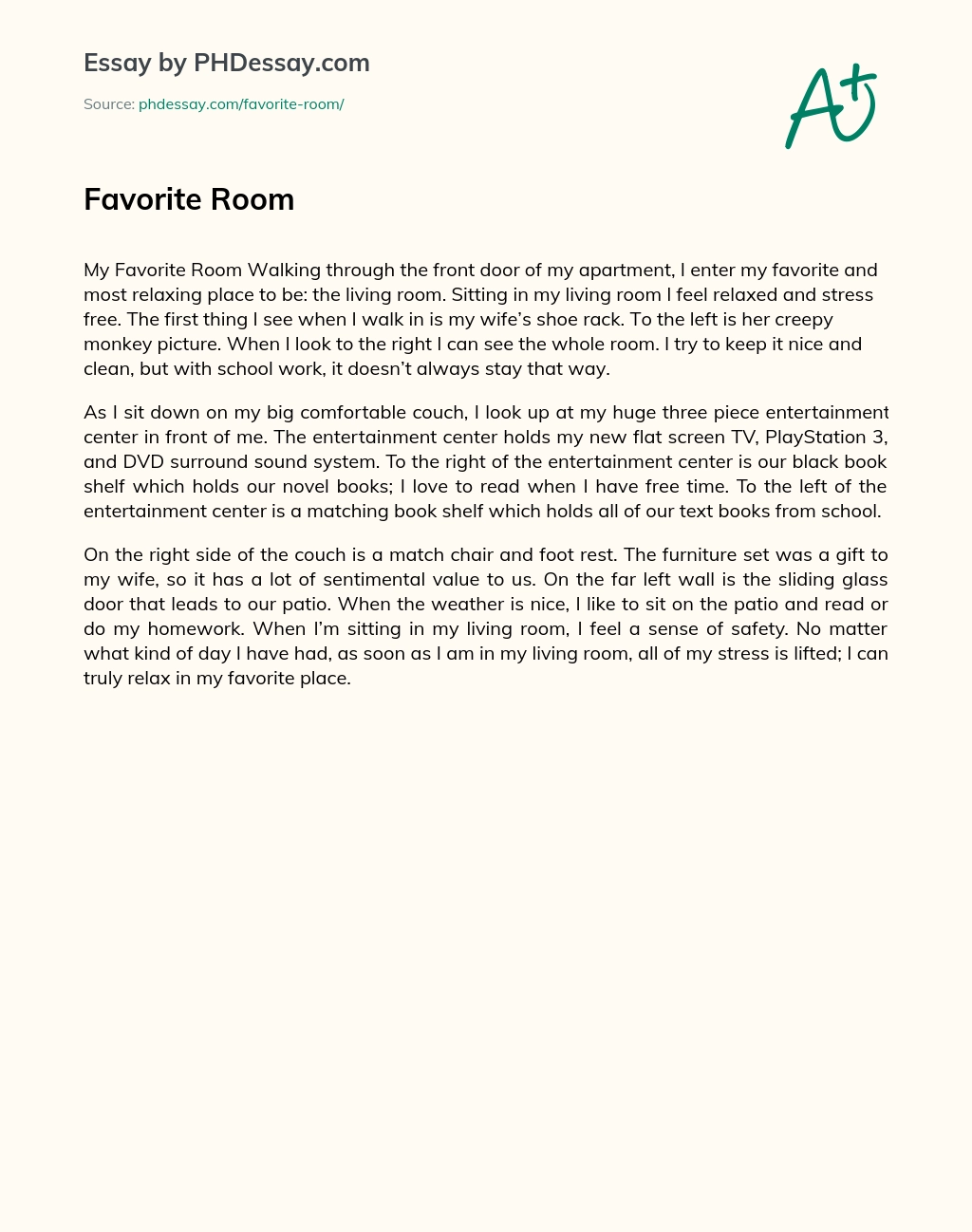 Favorite Room essay