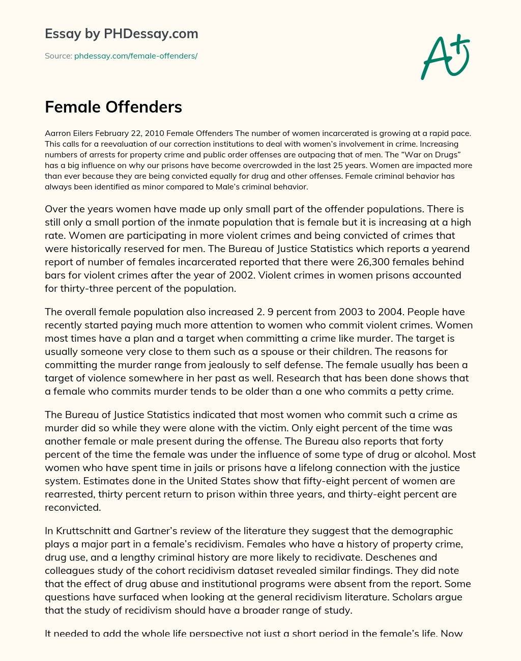 Female Offenders essay